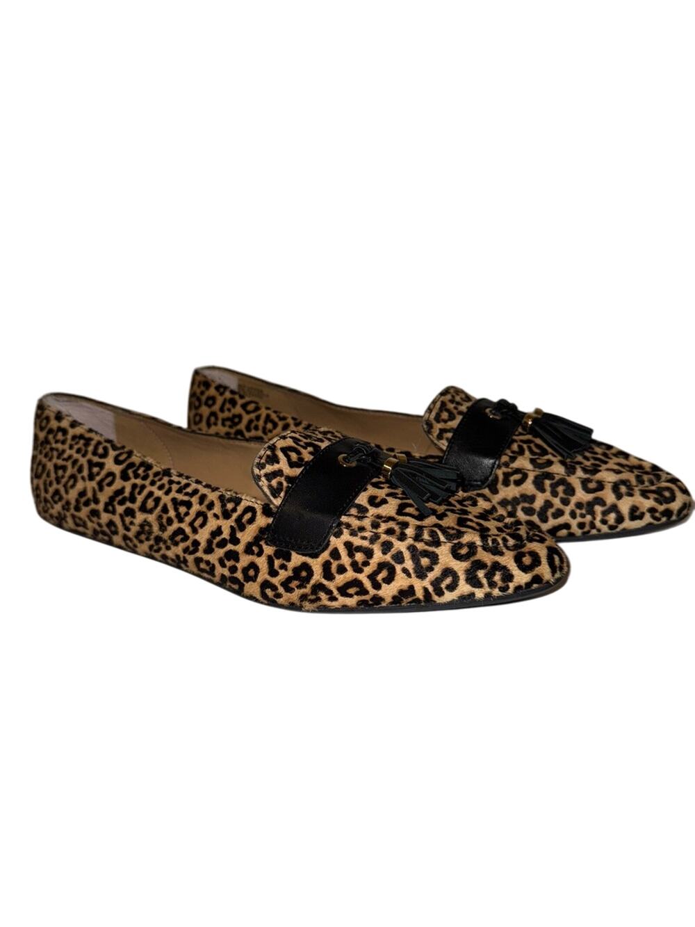 TALBOTS FRANCESCA TASSEL DRIVING FLATS - CALF HAIR LEOPARD 9